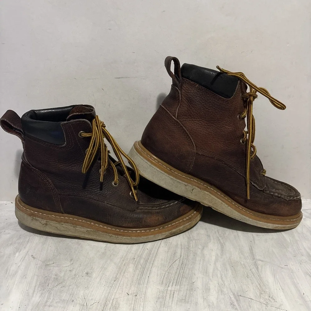 Red Wing Irish Setter Ashby Moc Toe Brown Soft Toe Work Boot Mens Sz 8.5